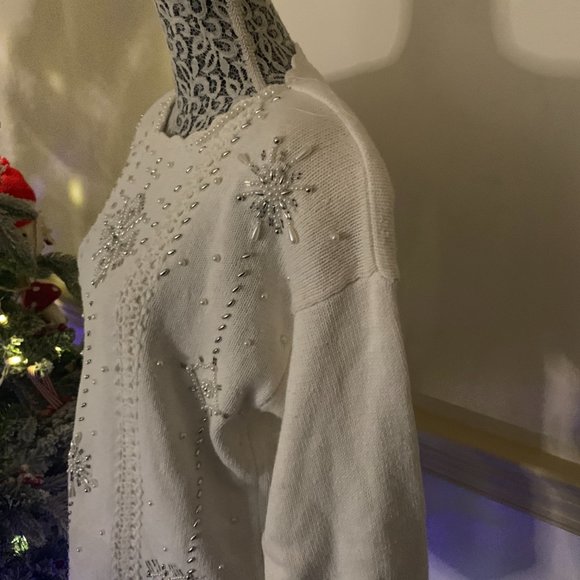 Vintage Colleen's Collectables Cream Sweater SZ M - Picture 11 of 16